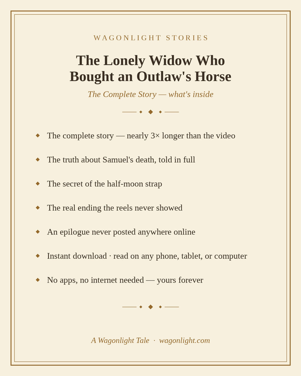 The Lonely Widow Who Bought an Outlaw's Horse
