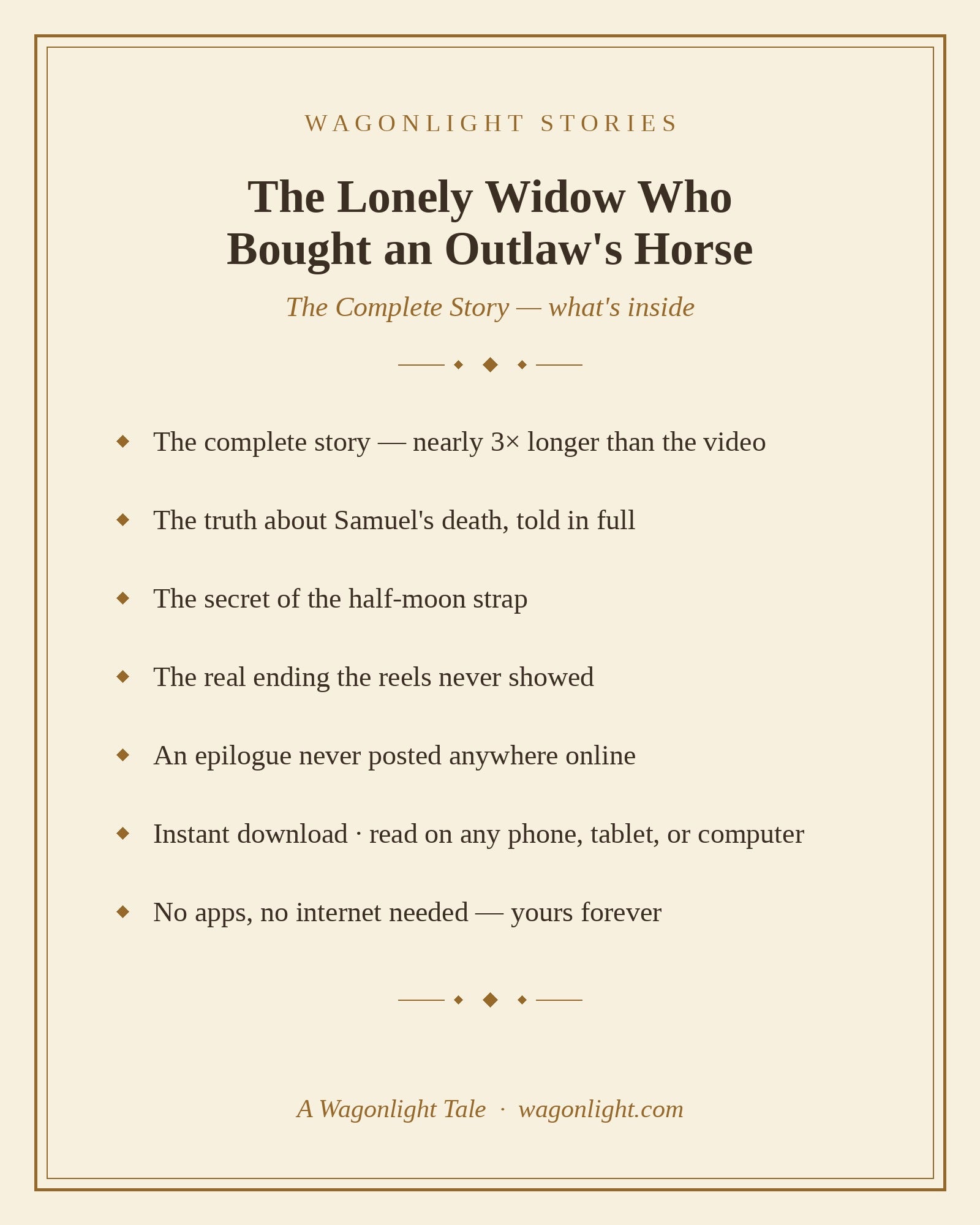 The Lonely Widow Who Bought an Outlaw's Horse